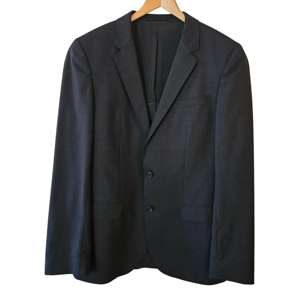 Hugo Boss Men's Slim Fit Wool Sports Coat Size 40L Huge/Genius Stretch Charcoal